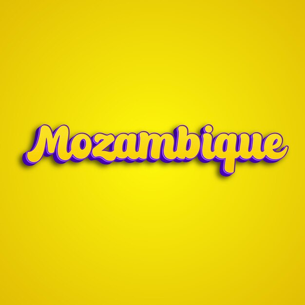 Foto mozambique tipografía diseño 3d amarillo rosa blanco fondo foto jpg.