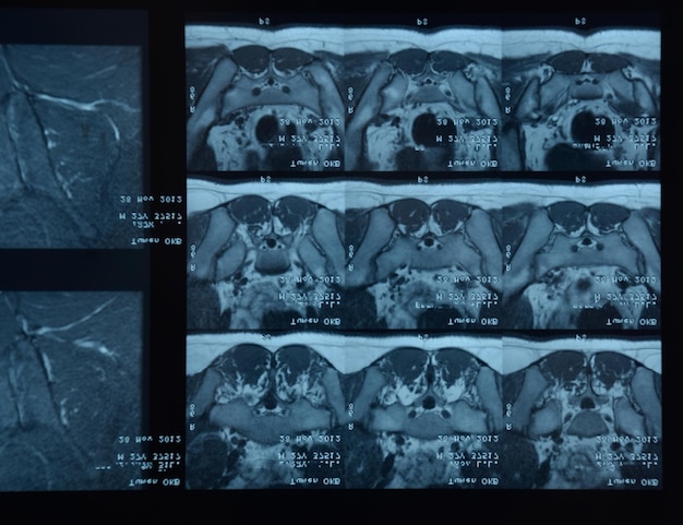 Foto mri de la articulación sacroiliar estudio de un paciente con espondiloartritis anquilosante