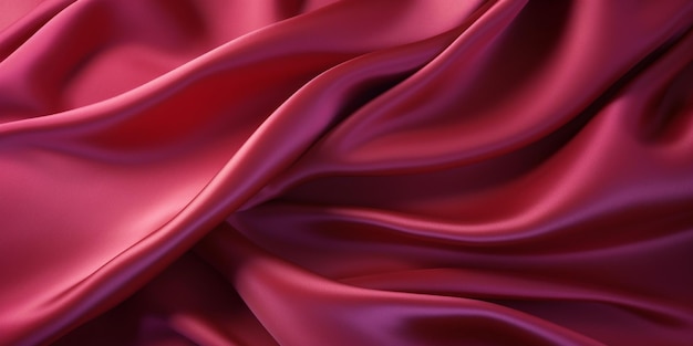 Mroon fundo de cetim de seda vermelha elegante dobra ondulada por ferramentas generativas de IA