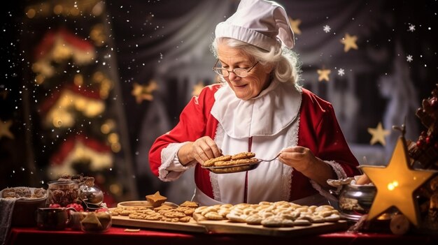 Mrs. Claus bereitet ein besonderes Weihnachtsmahl mit dem Starlight Christmas Star vor Frohe Weihnachten