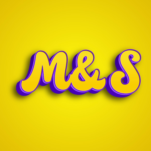 MS tipografia 3d design amarelo rosa branco fundo foto jpg