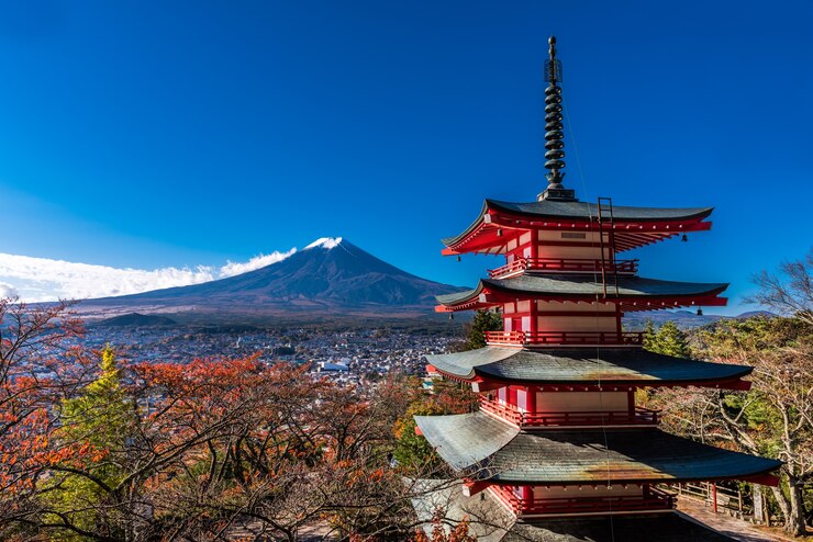 Mt. Fuji y Pagoda en Japón