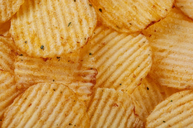 Foto mucha textura de papas fritas