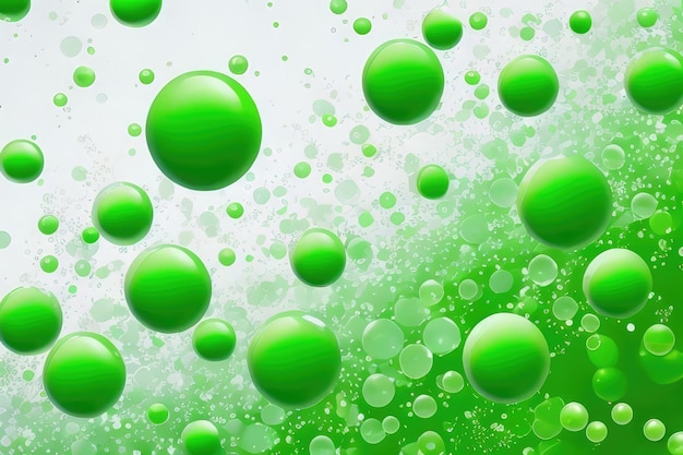Foto muchas burbujas verdes de fondo abstracto