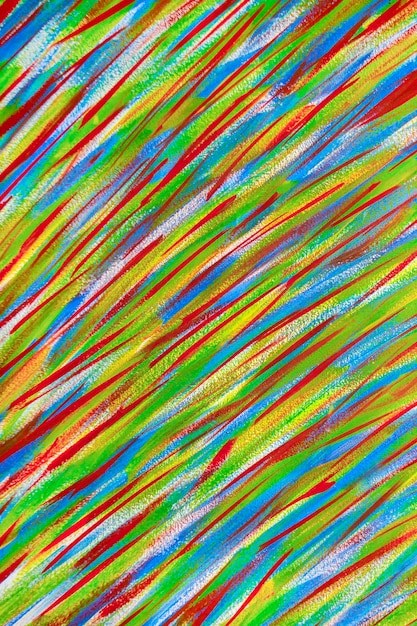 Muchas líneas multicolores diferentes se dibujan caóticamente con pincel.