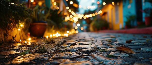 Foto muchas luces que están en el lado de la calle