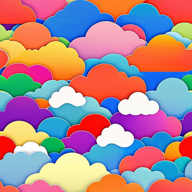 Foto muchas nubes coloridas