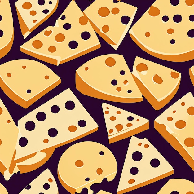 Foto muchas rebanadas de queso con patrón de costura