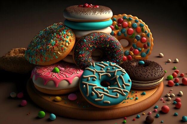 Muchas rosquillas glaseadas generan arte generado por redes neuronales