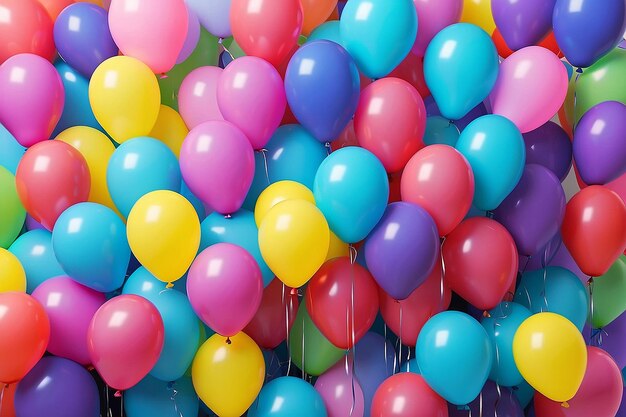 Muchos globos de colores como fondo