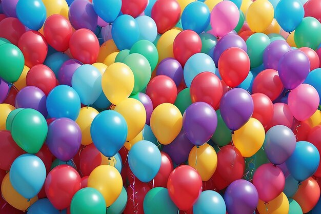 Foto muchos globos de colores como fondo