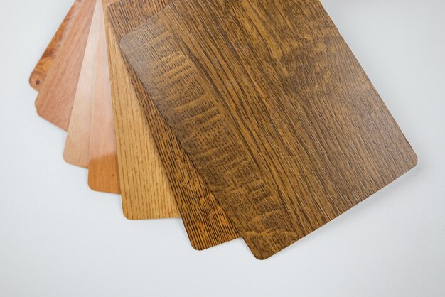 Muchos patrones de madera fina para el diseño de interiores aislado sobre fondo blanco Catalogar muestras de madera