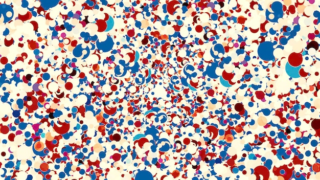 Muchos puntos psicodélicos coloridos se mueven movimiento muchos puntos de tensión se mueven en nubes coloridas