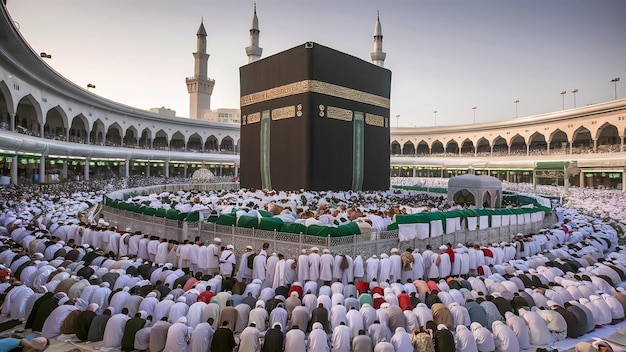 Foto muçulmanos que fazem a hajj em makkah