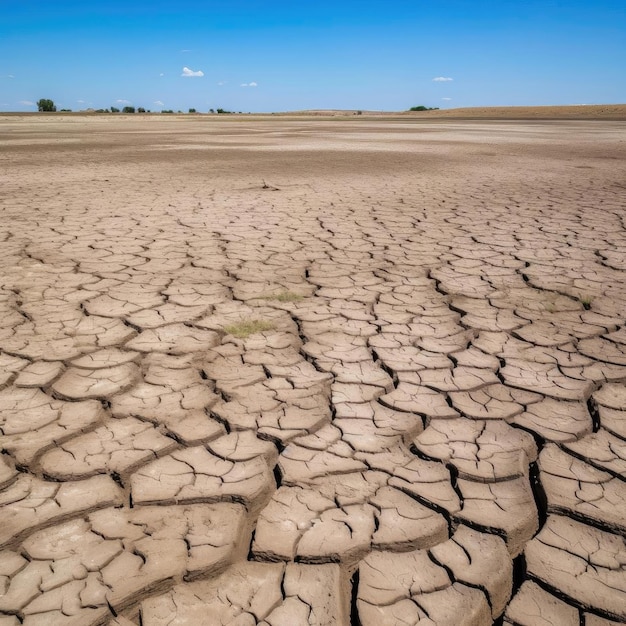 Mudanças climáticas do aquecimento global da terra rachada seca