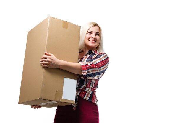 Mudanza de Casa, Mudanza de Oficina, Box. mujer con caja