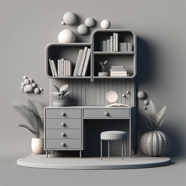 Foto mueble de color gris