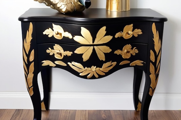 Muebles de acento de hojas de oro DIY