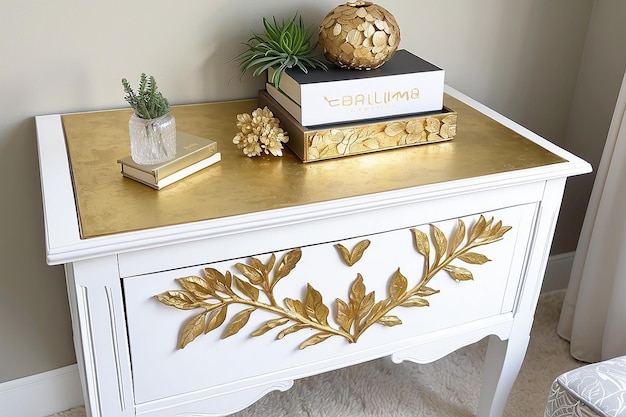 Muebles de acento de hojas de oro DIY