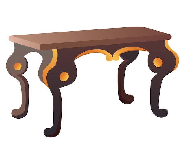 Muebles antiguos de conjunto colorido Esta cautivadora ilustración de una mesa anticuada se fusiona
