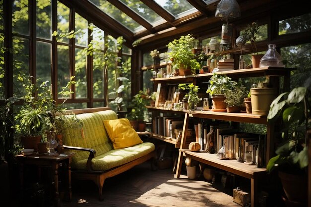 muebles modernos en un jardín al aire libre día de verano luz brillante