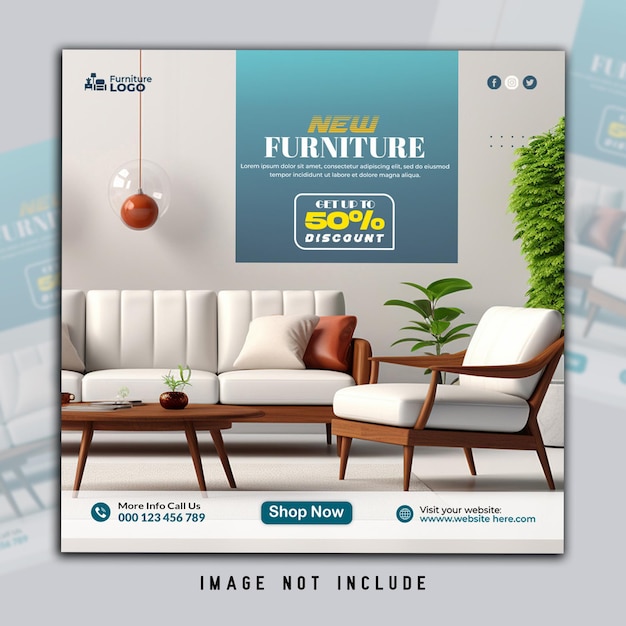 Muebles modernos para la venta diseño de publicaciones en redes sociales