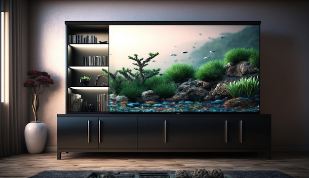 Muebles de TV para decoración del hogar IA generativa