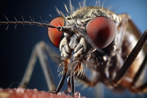 Mücken auf menschlicher Haut Makro-Schuss Malaria-Mücken, die Menschen beißt und Blut trinkt Verbreitung von Malaria und Zika-Virus