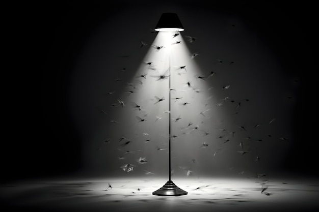 Foto mücken wirbeln um die lampe herum minimalismus hohe qualität