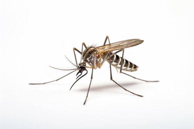 Foto mückeninsektennahaufnahme auf weißem hintergrund