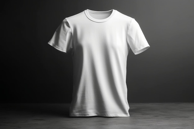 Mühelos minimalistisches, leeres, weißes 3D-T-Shirt-Modell mit subtiler Eleganz