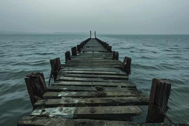 Foto el muelle abandonado atormentado genera ai