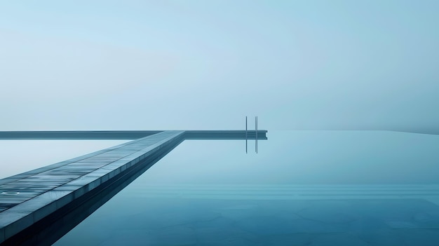 un muelle con un muelle y un muelle en el agua