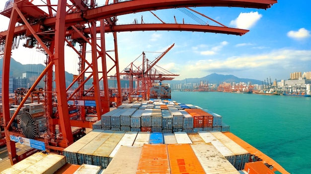 Foto muelle en el puerto contra el cielo