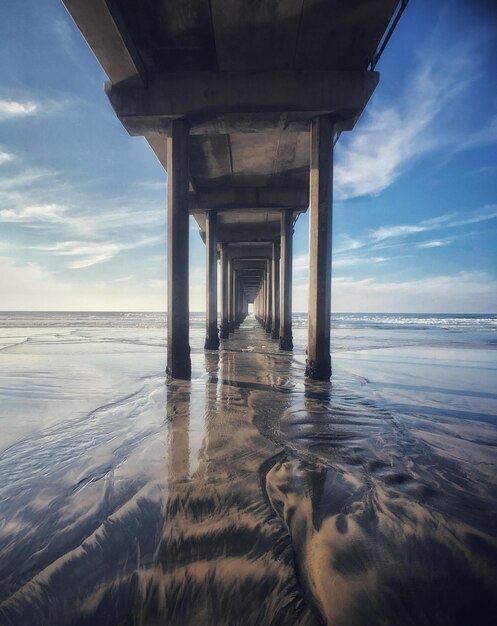 Muelle sobre el mar contra el cielo