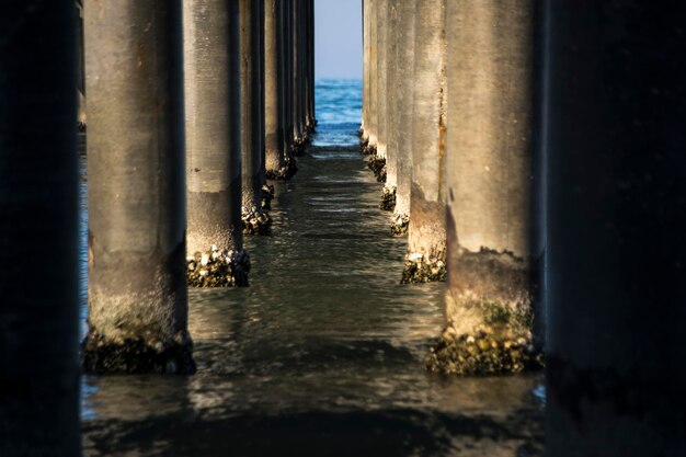 Foto muelle sobre el mar