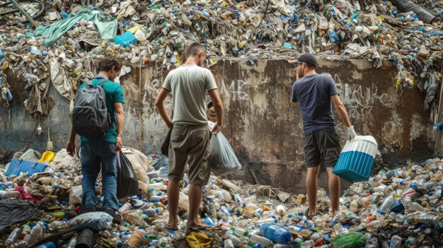 Müllräumung für Freiwillige für Umweltschutz in Aktion KI-Generativ