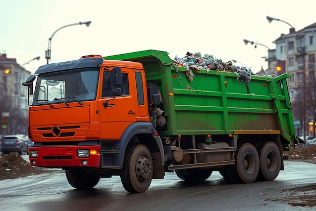 Müllwagen bei der Arbeit leeren Abfallbehälter zur ordnungsgemäßen Entsorgung