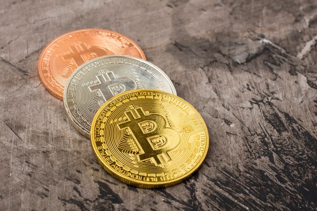 Münzen Bitcoin mit Speicherplatz.