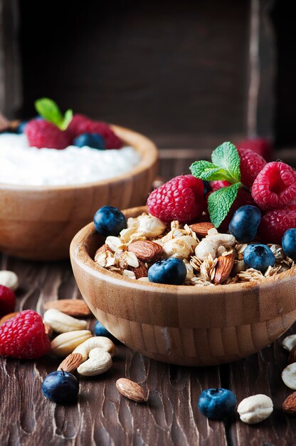 Muesli caseiro com frutas e nozes