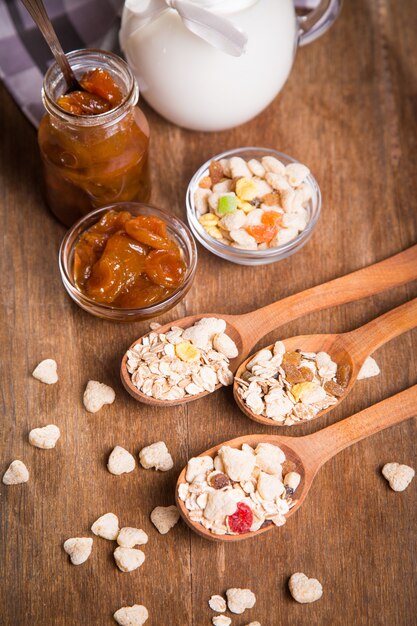 Muesli com confiture