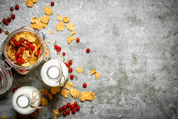 Muesli com frutas vermelhas e leite