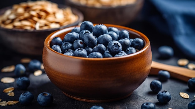 Müsli mit Nüssen und Blaubeeren KI generiert