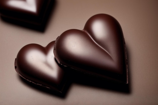 Se muestra una barra de chocolate en forma de corazón con la palabra amor.