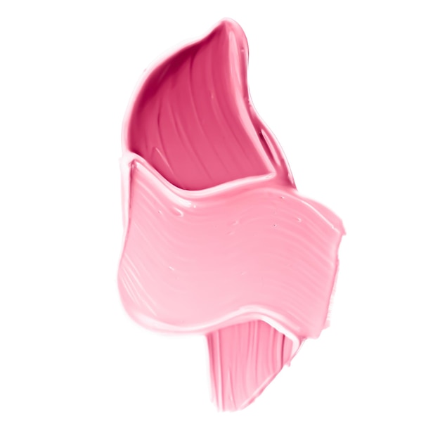 Muestra de belleza rosa pastel cuidado de la piel y maquillaje producto cosmético textura de muestra aislada sobre fondo blanco maquillaje mancha crema cosmética frotis o pincelada