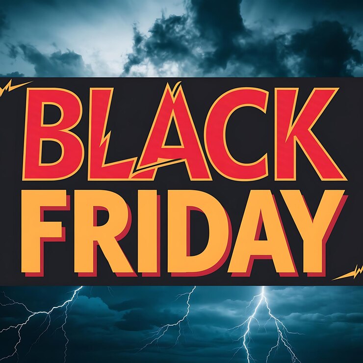 Foto se muestra un cartel para el viernes negro viernes viernes