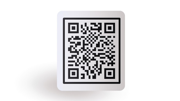 Foto muestra de código qr para escaneo de teléfonos inteligentes aislado en fondo blanco