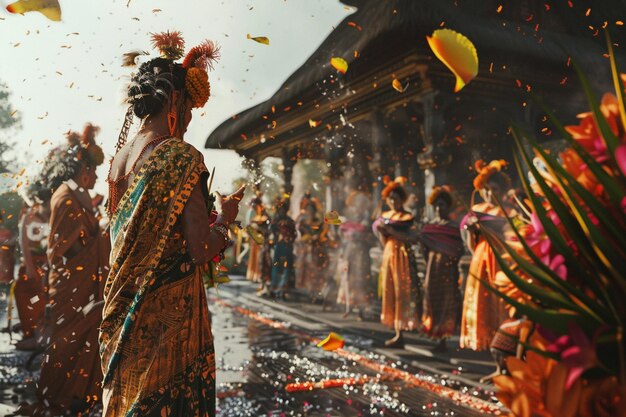 Foto muestra un collage de ceremonias tradicionales