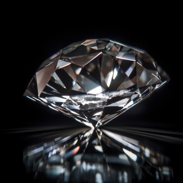 Se muestra un diamante sobre un fondo negro con la palabra diamante.
