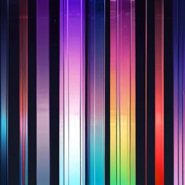 se muestra una fila colorida de líneas de colores del arco iris